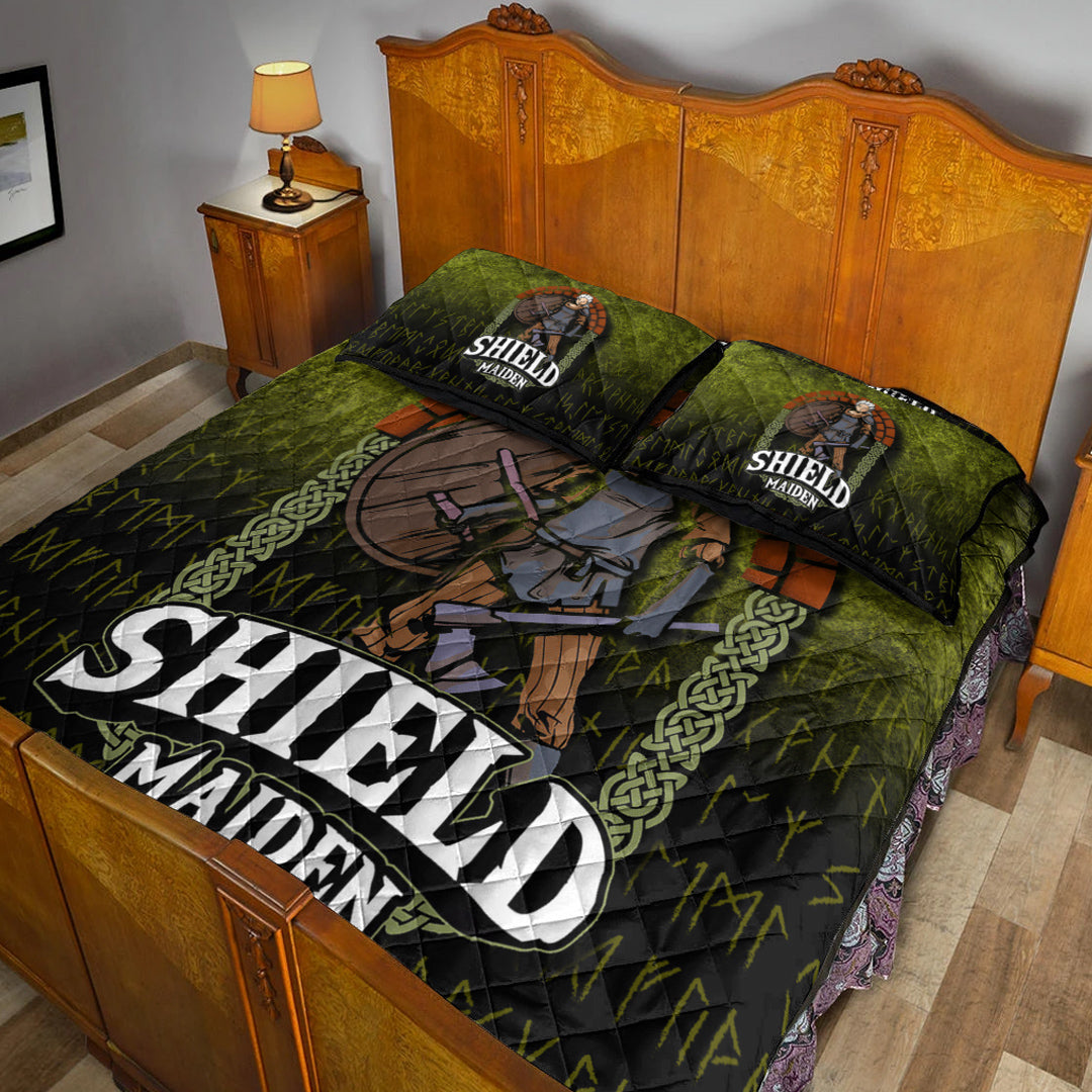 Viking Quilt Bedding Set Shield Maiden Ver01