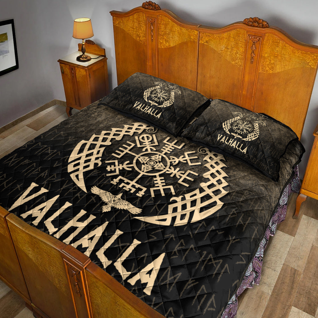 Viking Quilt Bedding Set Victory or Valhalla Gold Version