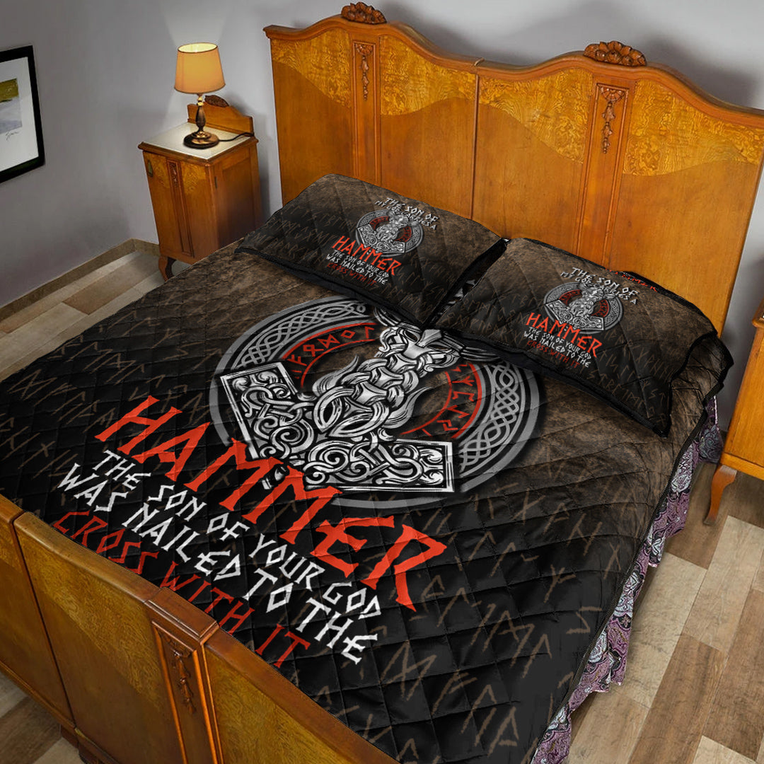 Viking Quilt Bedding Set The Son Of My God Odin Style