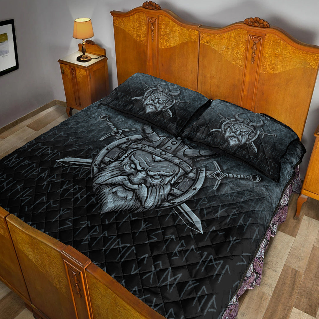 Viking Quilt Bedding Set Victory or Valhalla Warrior Ver02