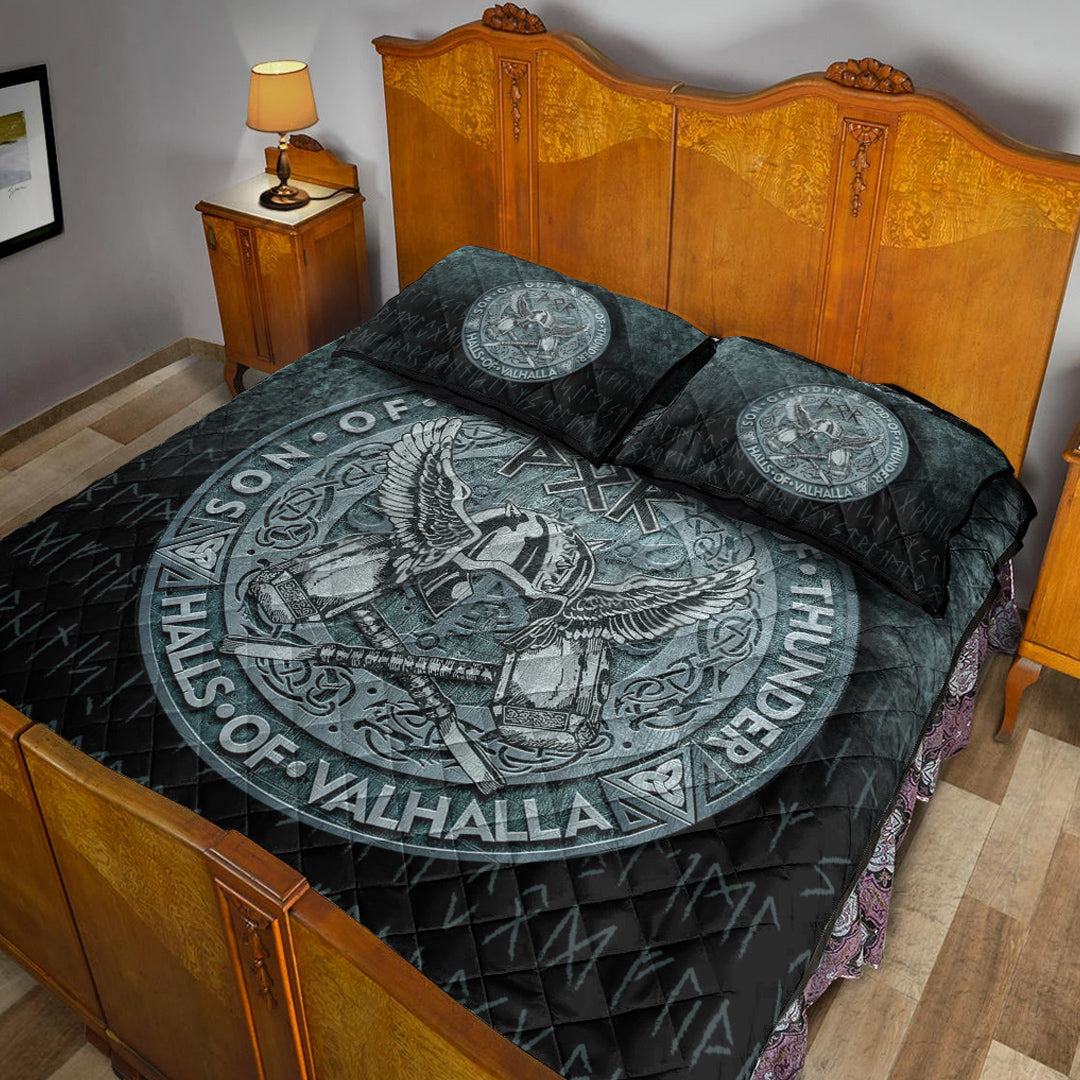 Viking Quilt Bedding Set Thor God Of Thunder