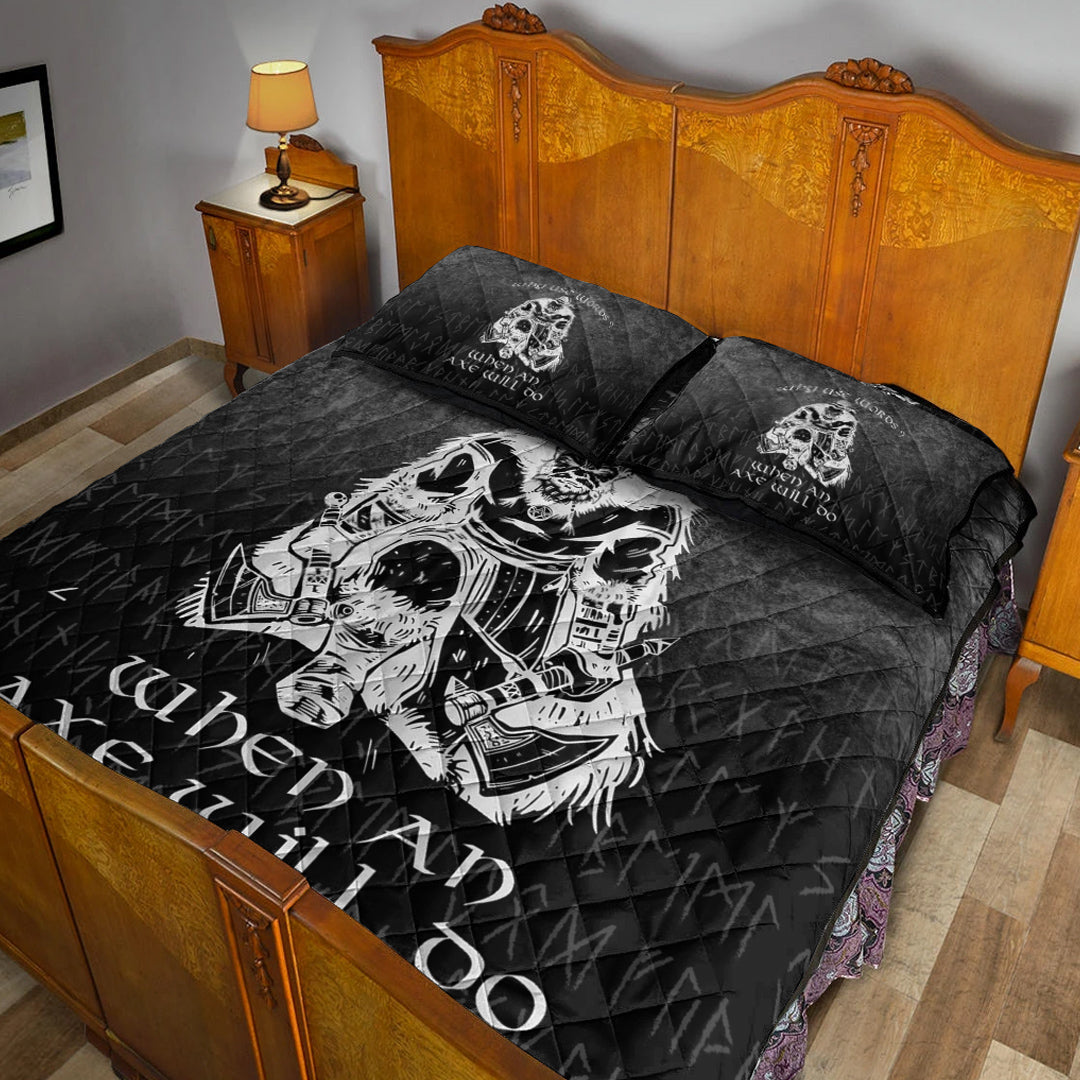 Viking Quilt Bedding Set Why Use Words? When An Axe Will Do Ver01