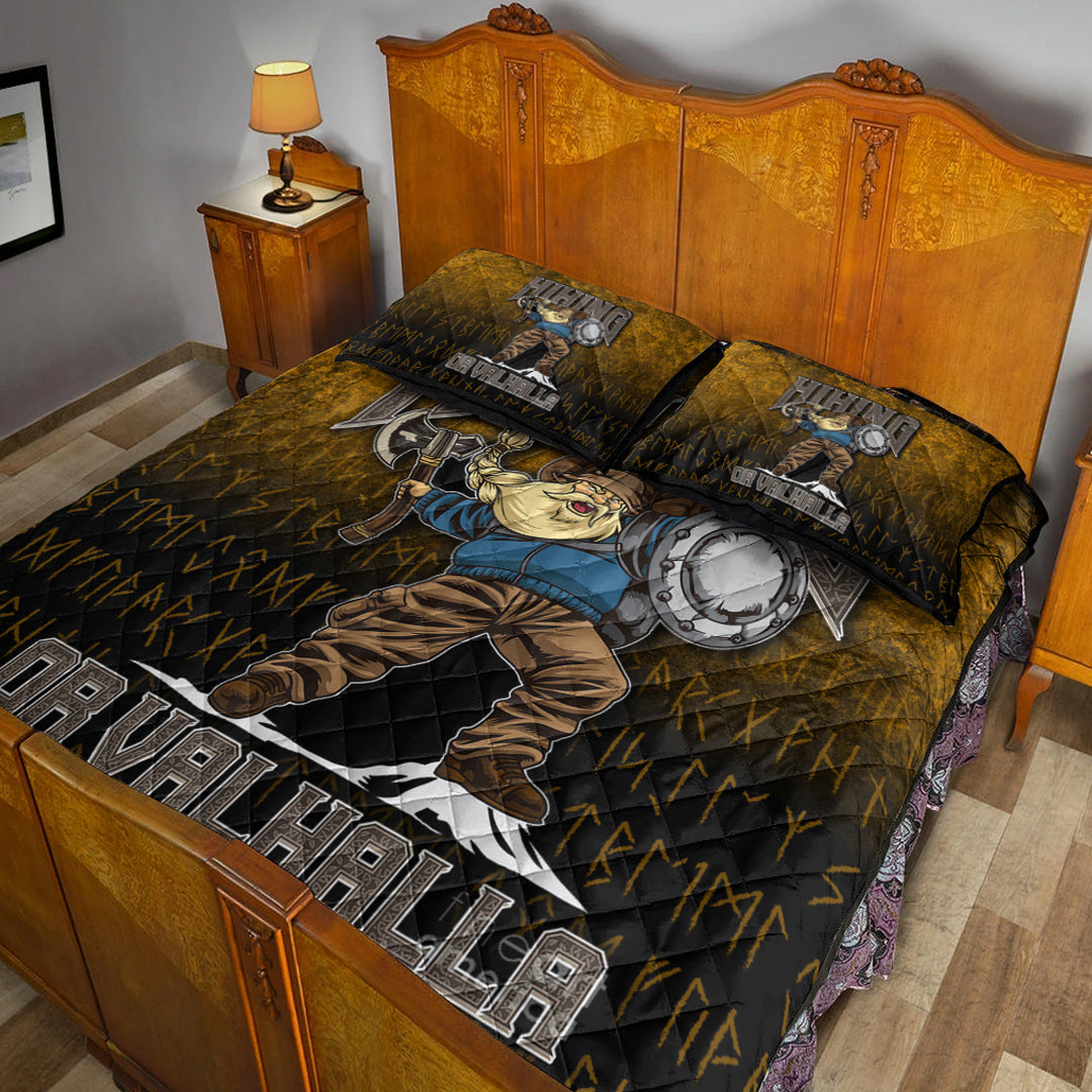 Viking Quilt Bedding Set Hiking or Valhalla