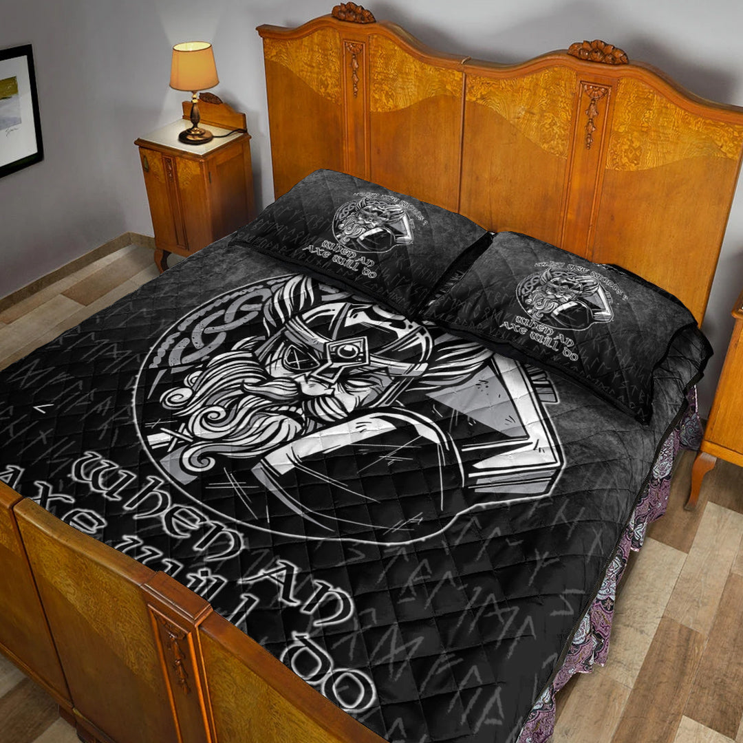 Viking Quilt Bedding Set Why Use Words? When An Axe Will Do Ver02