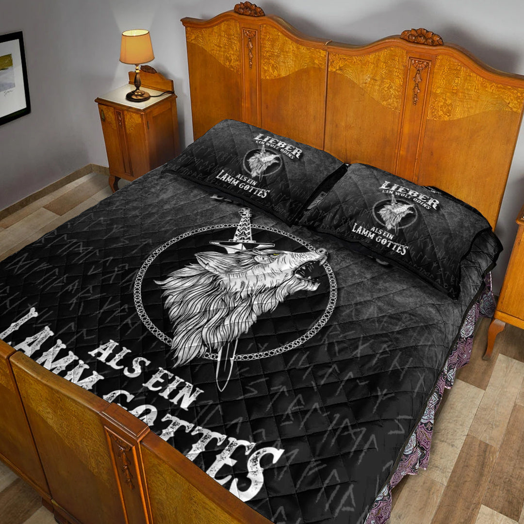 Viking Quilt Bedding Set Lieber Ein Wolf Odins Als Ein Lamm Gottes