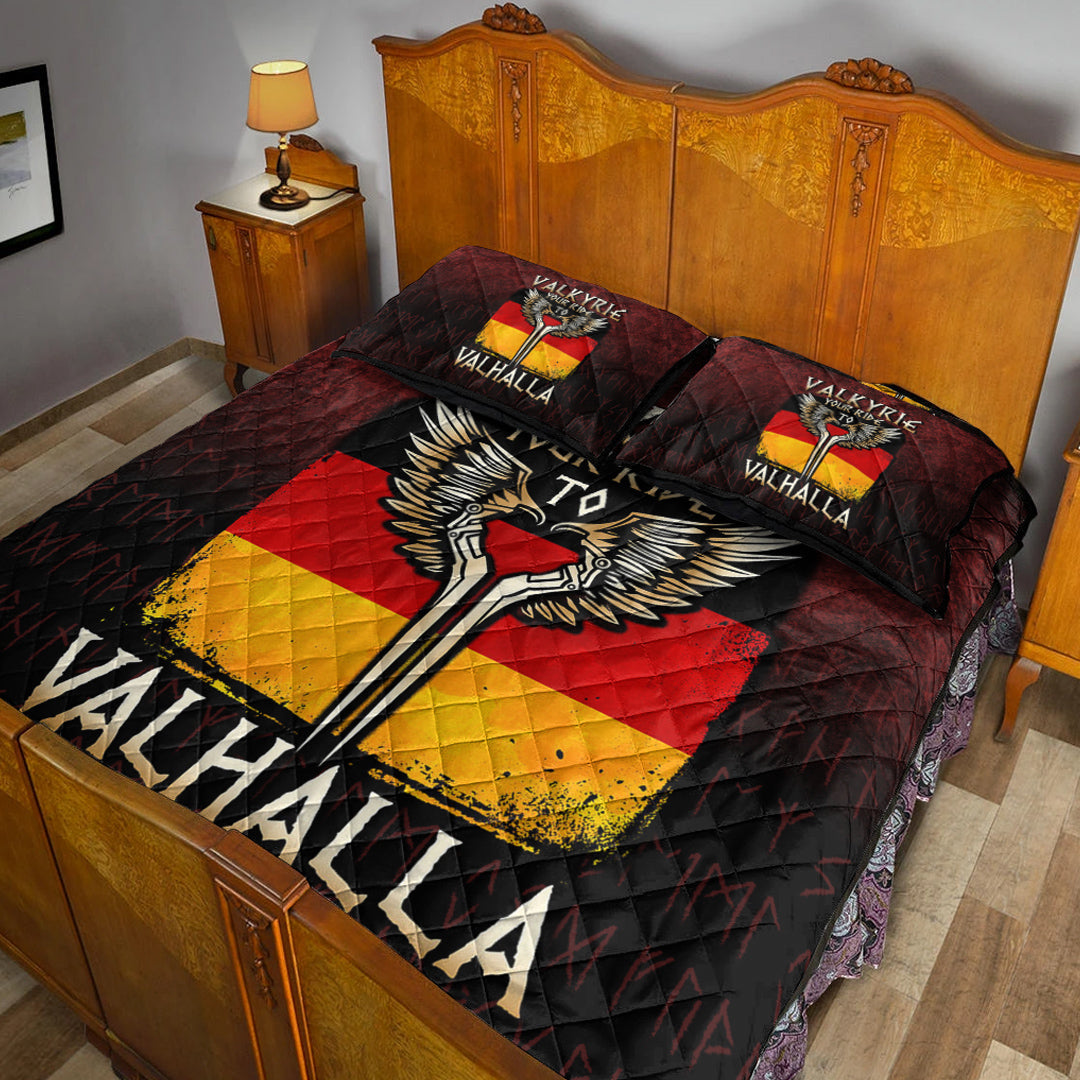 Viking Quilt Bedding Set Valkyrie Your Ride to Valhalla Germany