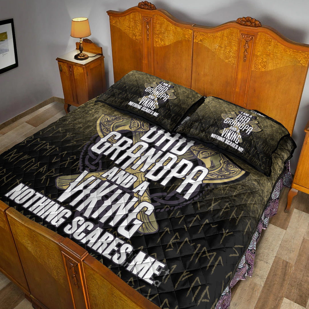 Viking Quilt Bedding Set Dad Viking Fathers Day Warrior