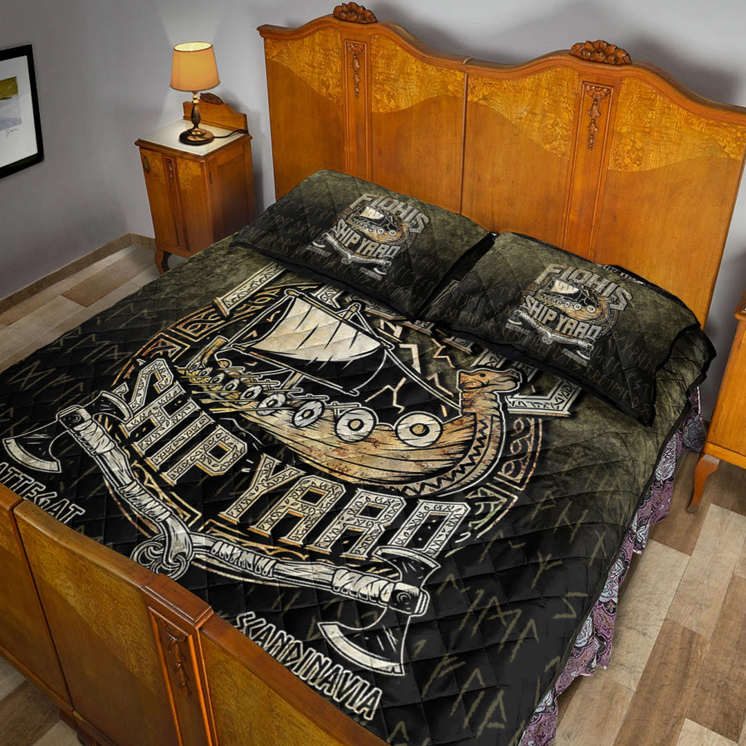 Viking Quilt Bedding Set The Viking Flokis Ship Yard