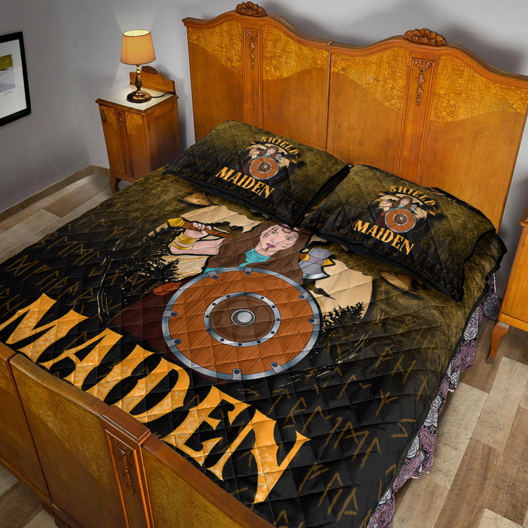 Viking Quilt Bedding Set Shield Maiden Ver03