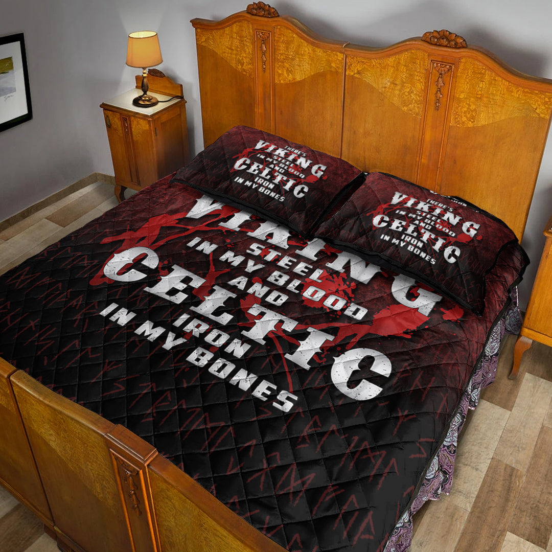 Viking Quilt Bedding Set There's Viking Steel In My Blood And Celtic Iron In My Bones