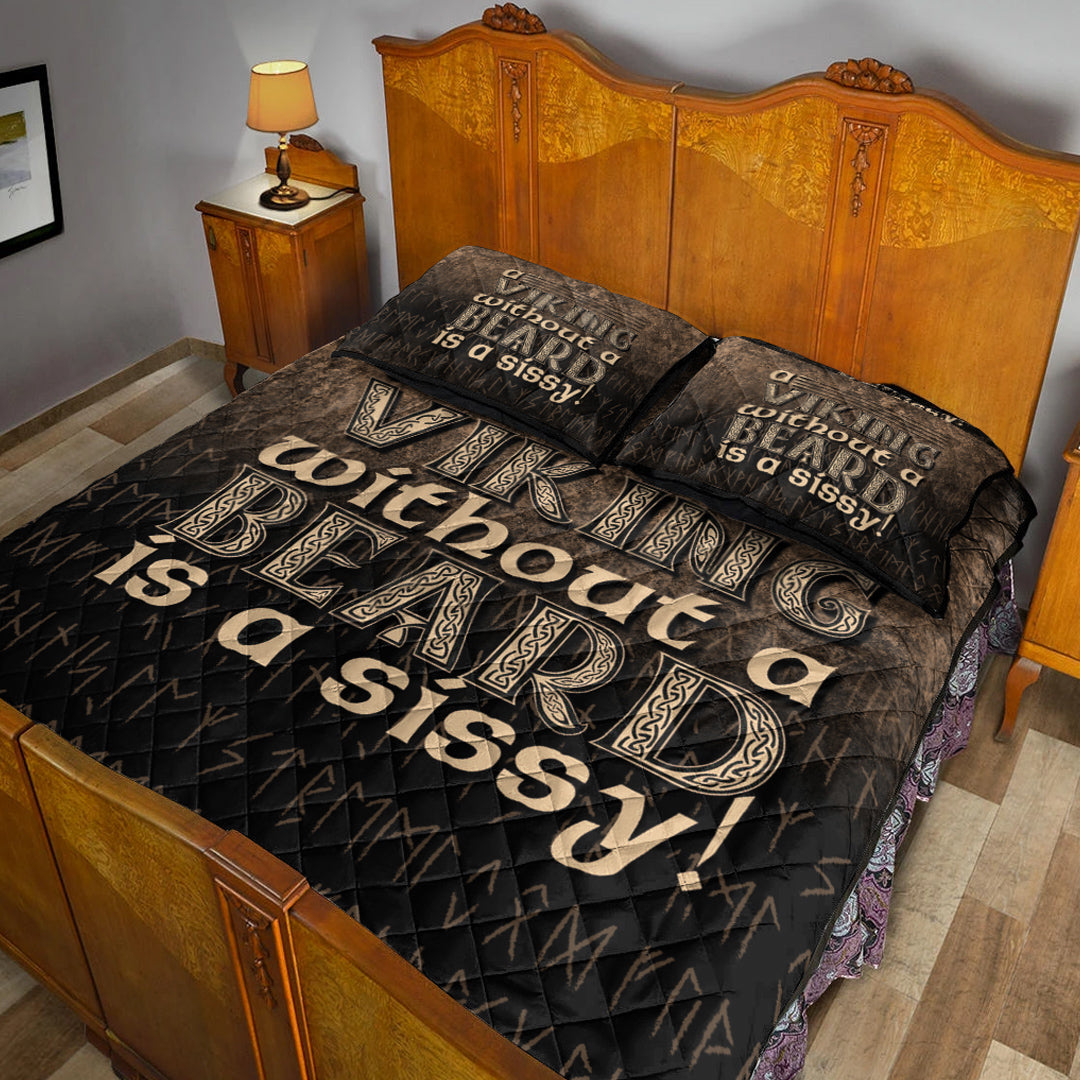 Viking Quilt Bedding Set A Viking Without a Beard Is A Sissy!