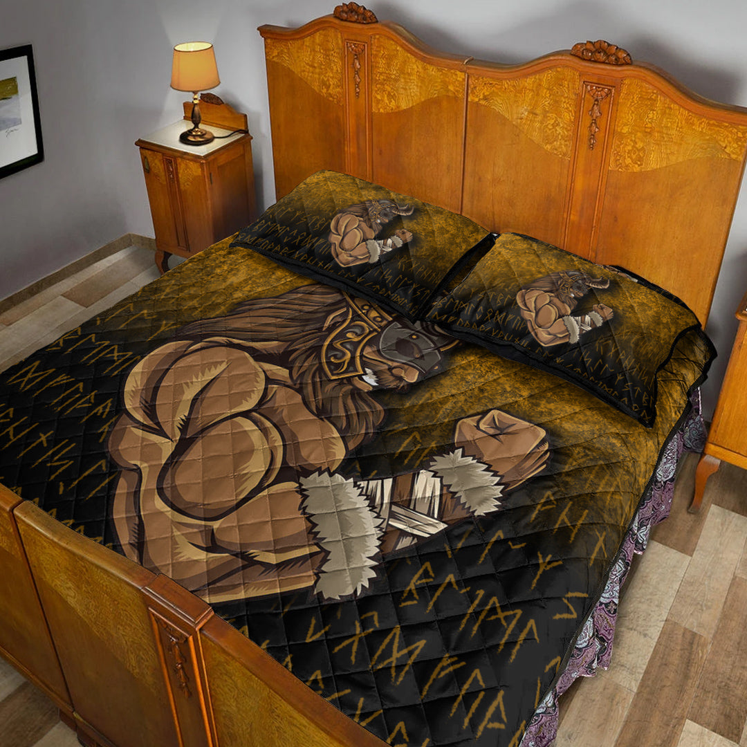 Viking Quilt Bedding Set Viking Warrior Muscles Power