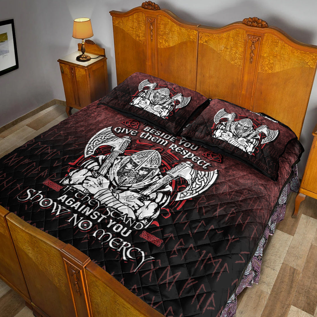 Viking Quilt Bedding Set Against You Show No Mercy