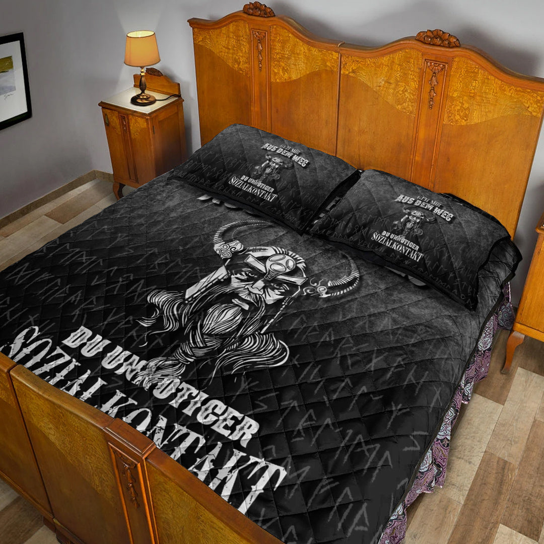 Viking Quilt Bedding Set Geh mir aus dem Weg du unnotiger Sozialkontakt