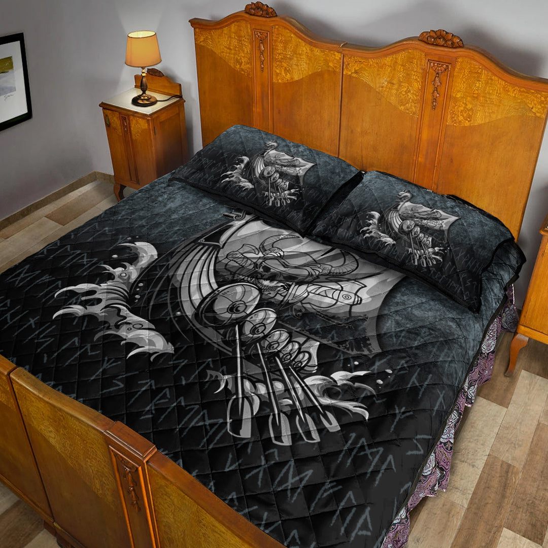 Viking Quilt Bedding Set Victory or Valhalla Drakkar Ver02