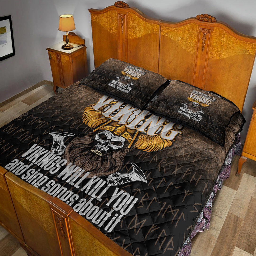 Viking Quilt Bedding Set Viking Will Kill You