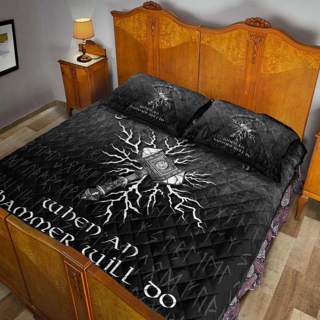 Viking Quilt Bedding Set Why Use Words When An Hammer Will Do