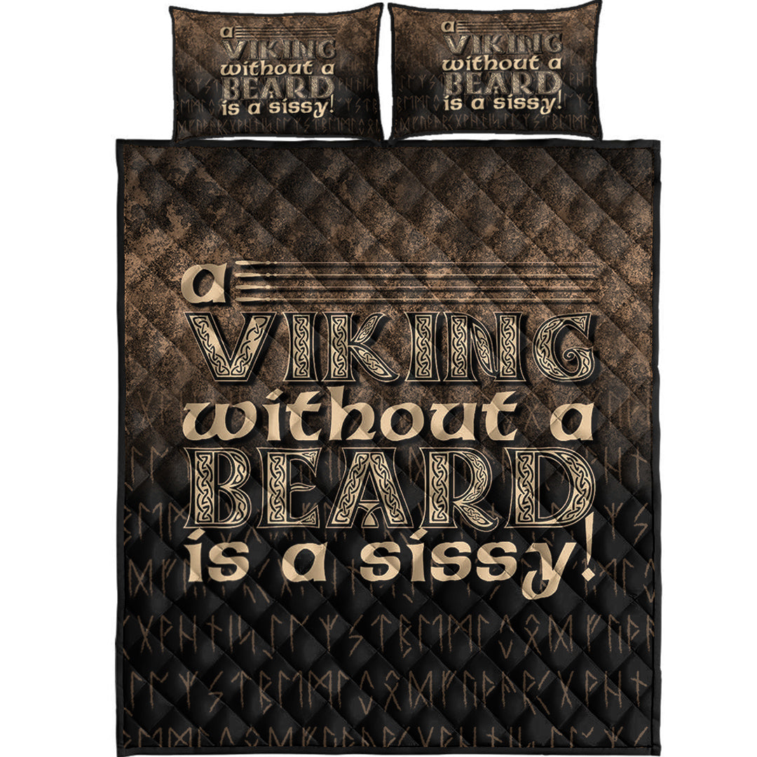 Viking Quilt Bedding Set A Viking Without a Beard Is A Sissy!