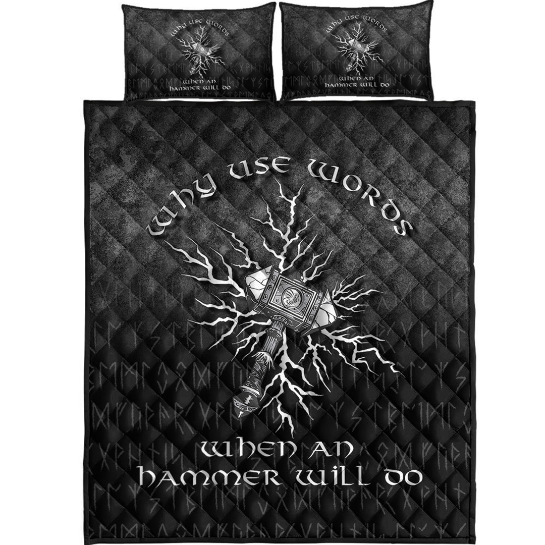 Viking Quilt Bedding Set Why Use Words When An Hammer Will Do