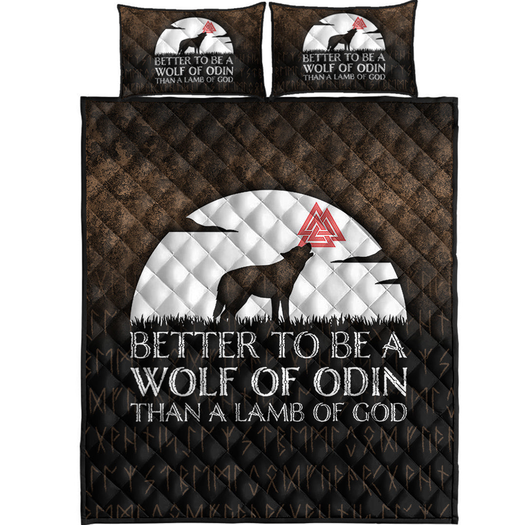 Viking Quilt Bedding Set Better To Be A Wolf Of Odin Than A Lamb Of God Ver02