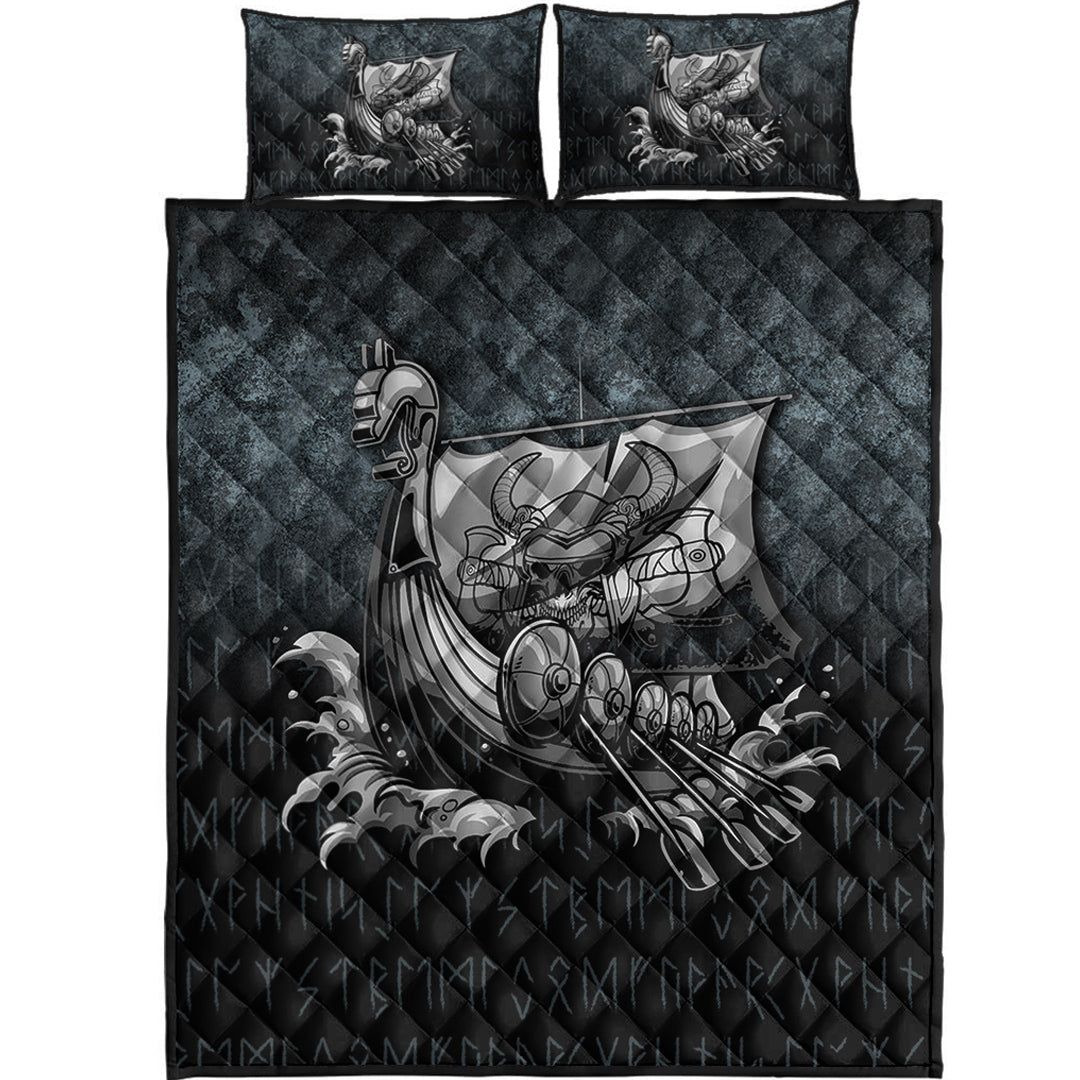 Viking Quilt Bedding Set Victory or Valhalla Drakkar Ver02