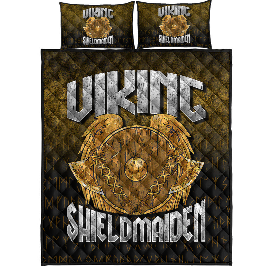 Viking Quilt Bedding Set Shield Maiden Ver02