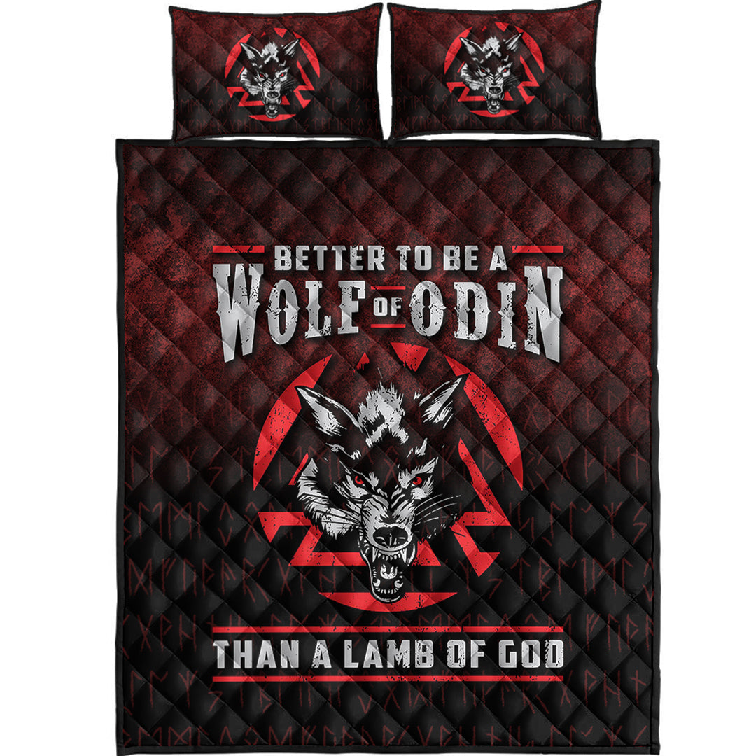 Viking Quilt Bedding Set Better To Be A Wolf Of Odin Than A Lamb Of God Ver01