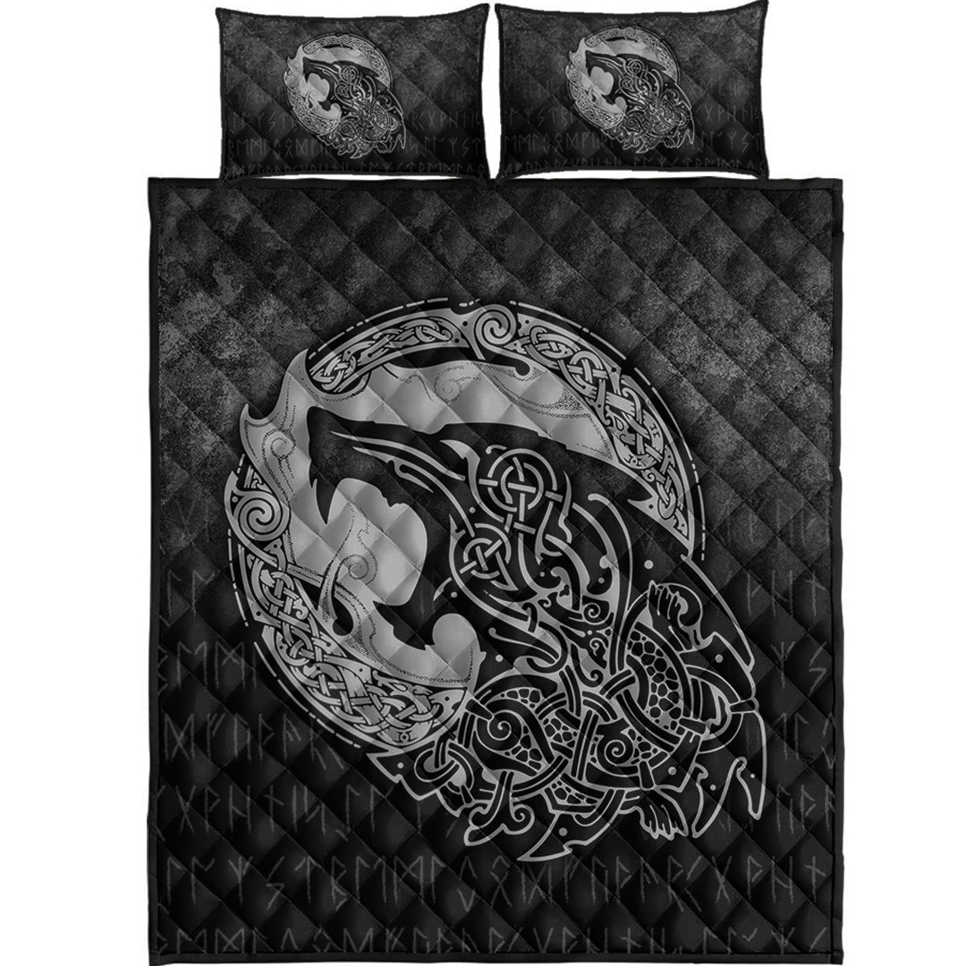 Viking Quilt Bedding Set Fenrir Viking 3D Tattoo Special Version