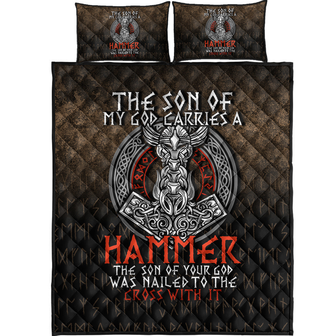 Viking Quilt Bedding Set The Son Of My God Odin Style