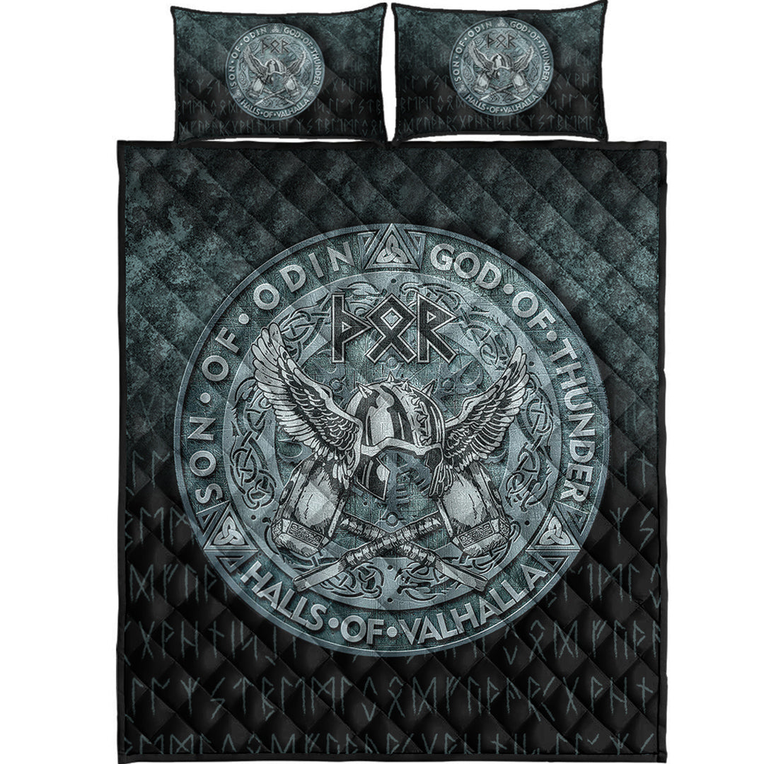 Viking Quilt Bedding Set Thor God Of Thunder