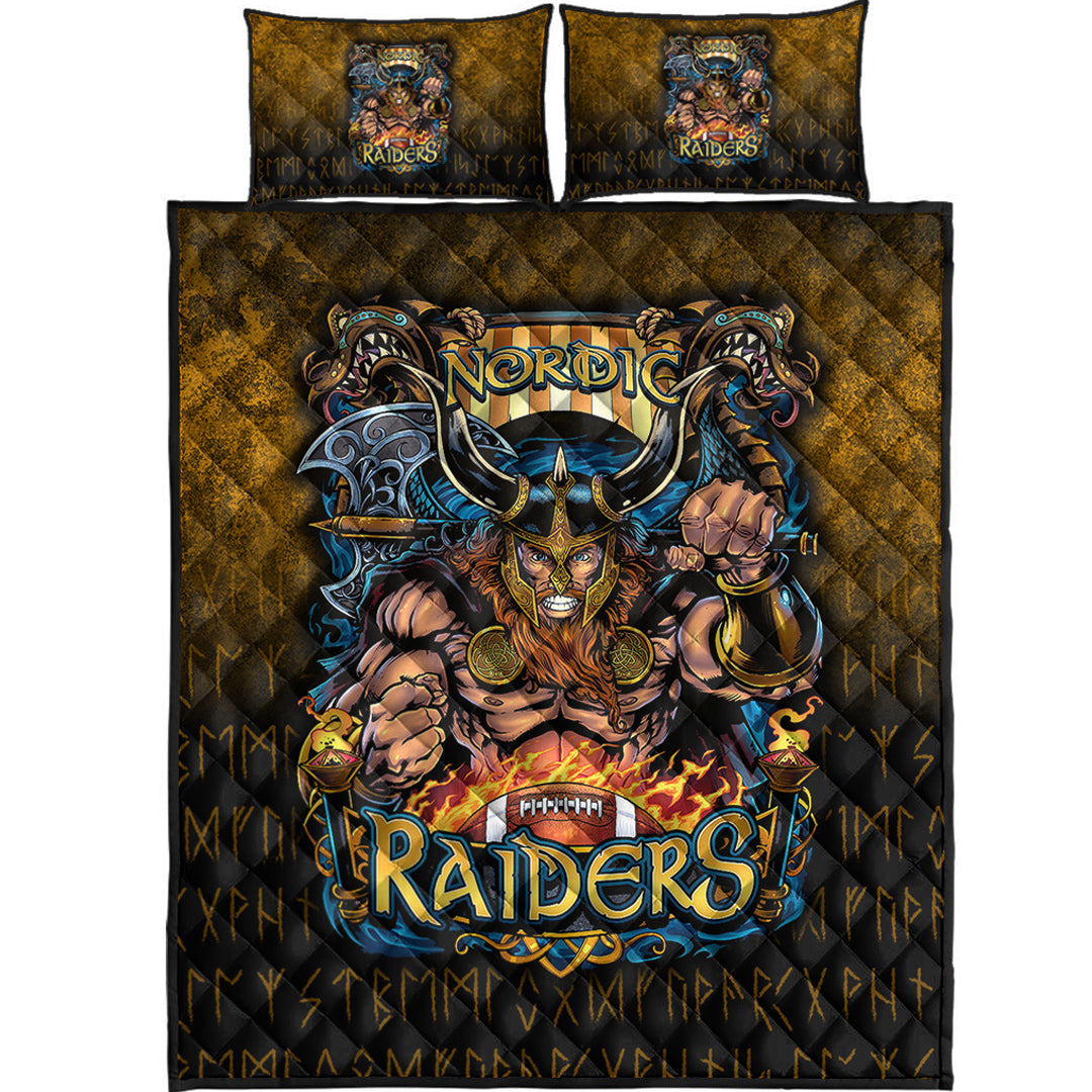 Viking Quilt Bedding Set Viking Nordic Raiders