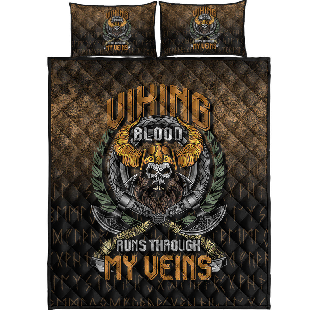 Viking Quilt Bedding Set Viking Blood Run Through My Veins Ver01