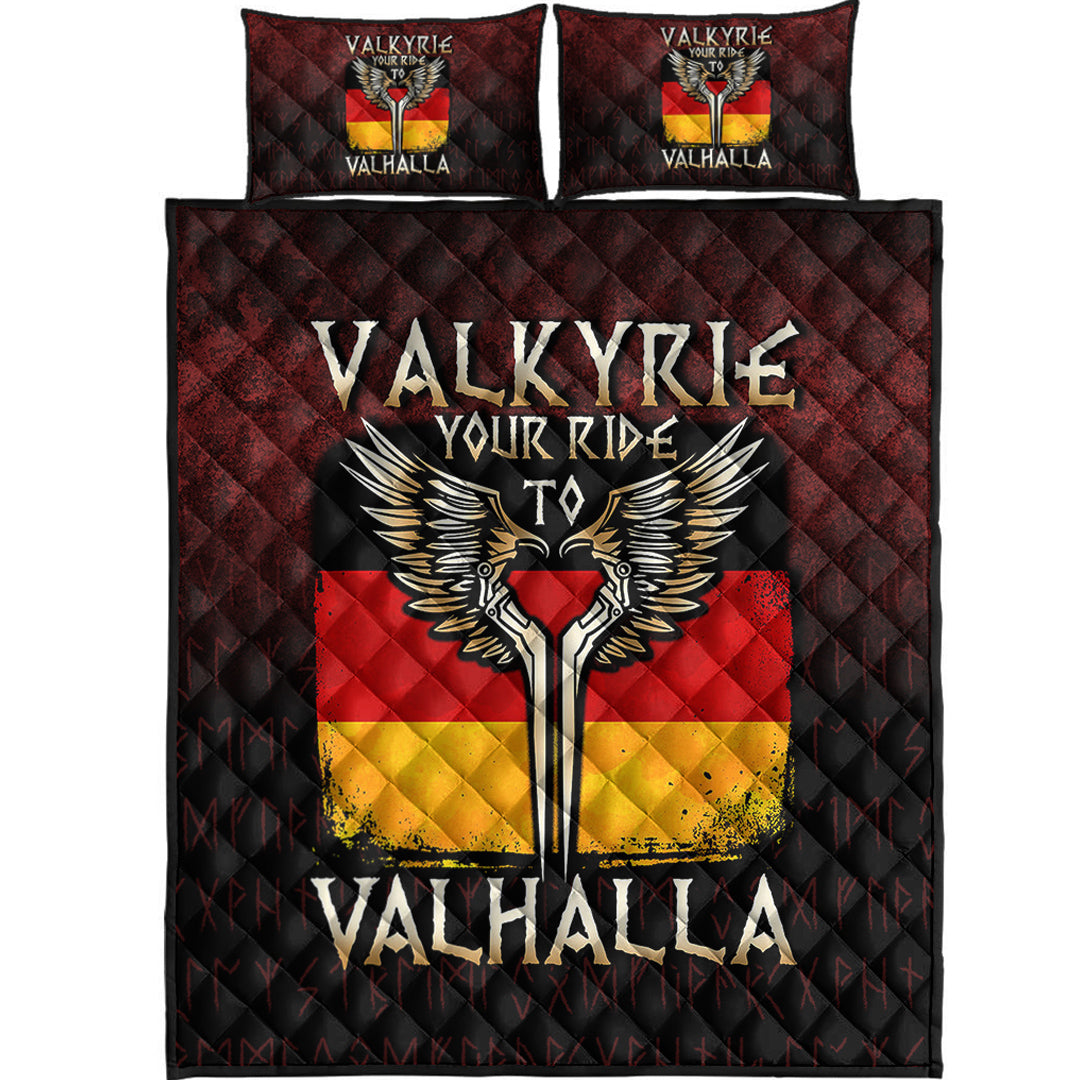 Viking Quilt Bedding Set Valkyrie Your Ride to Valhalla Germany