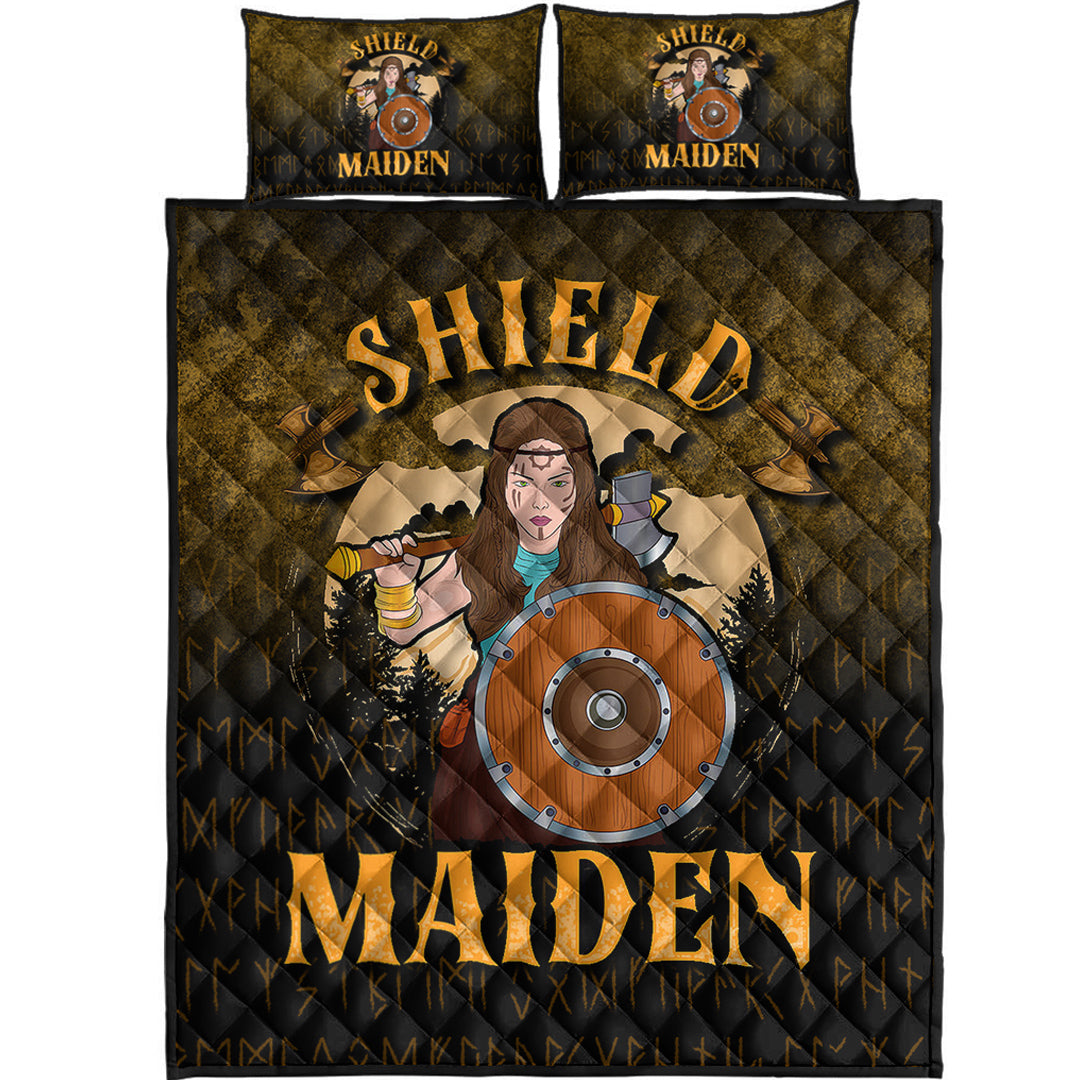 Viking Quilt Bedding Set Shield Maiden Ver03