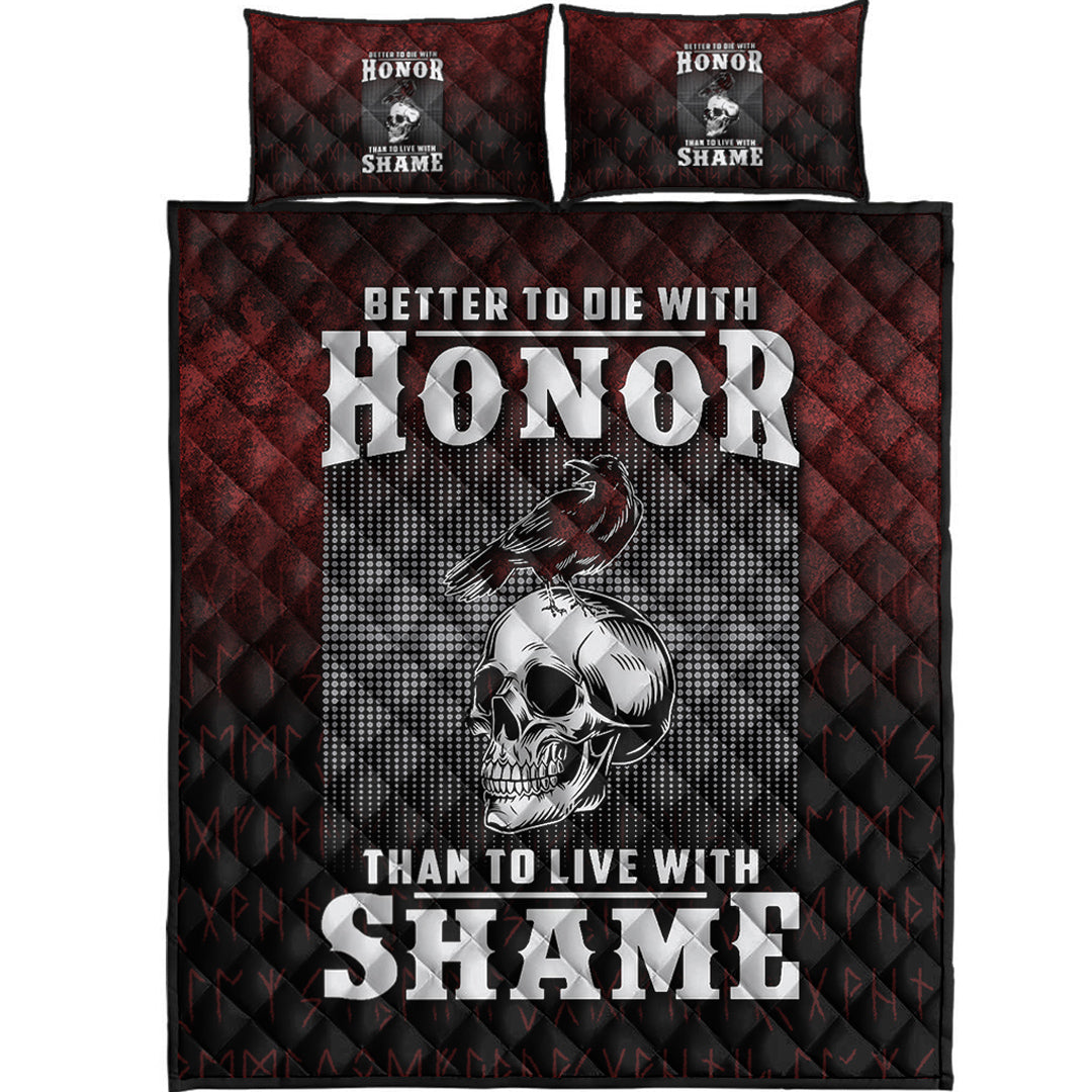 Viking Quilt Bedding Set Better to Die With Honor Than To Live With Shame