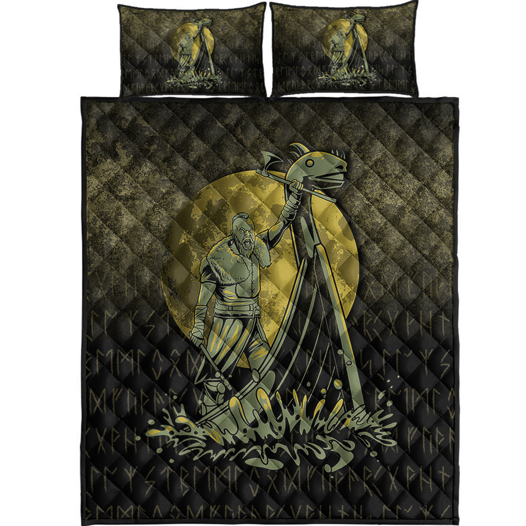 Viking Quilt Bedding Set Victory or Valhalla Drakkar Ver01