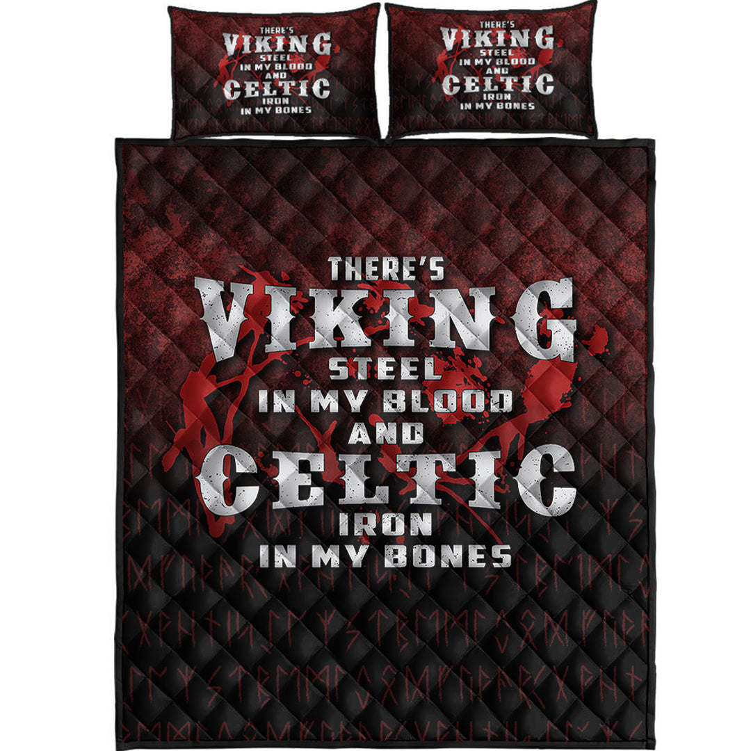 Viking Quilt Bedding Set There's Viking Steel In My Blood And Celtic Iron In My Bones