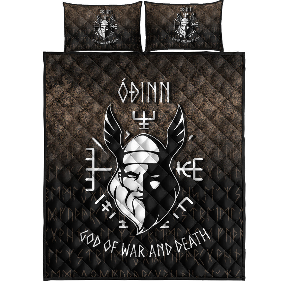 Viking Quilt Bedding Set Odin God Of War And Death