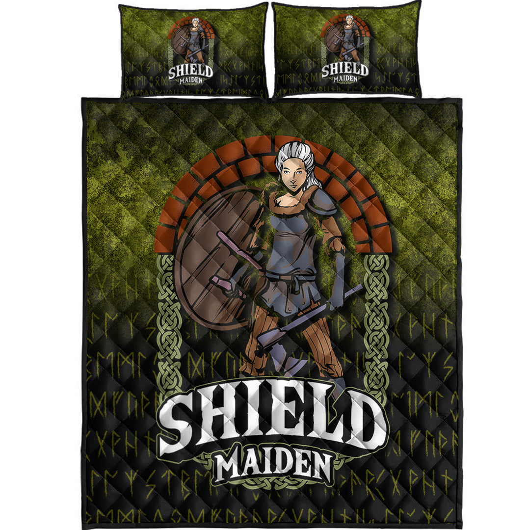 Viking Quilt Bedding Set Shield Maiden Ver01