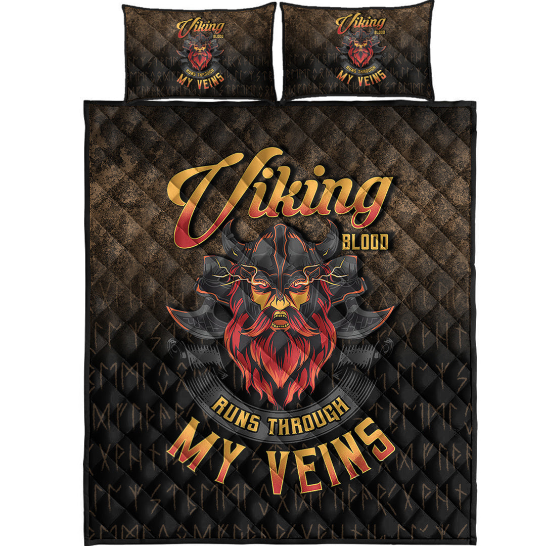 Viking Quilt Bedding Set Viking Blood Run Through My Veins Ver02