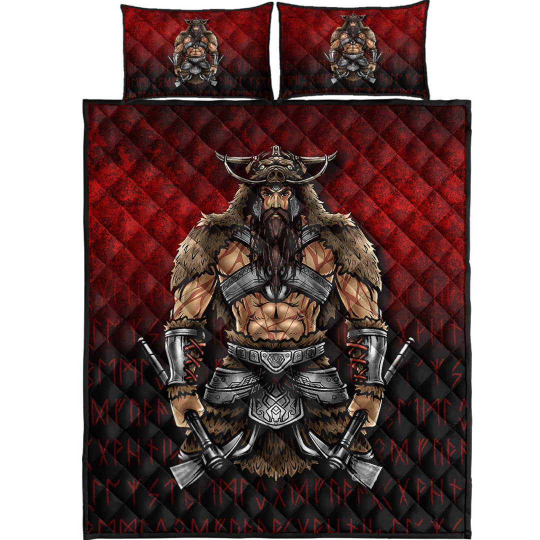 Viking Quilt Bedding Set Berserker Viking Warrior Valhalla