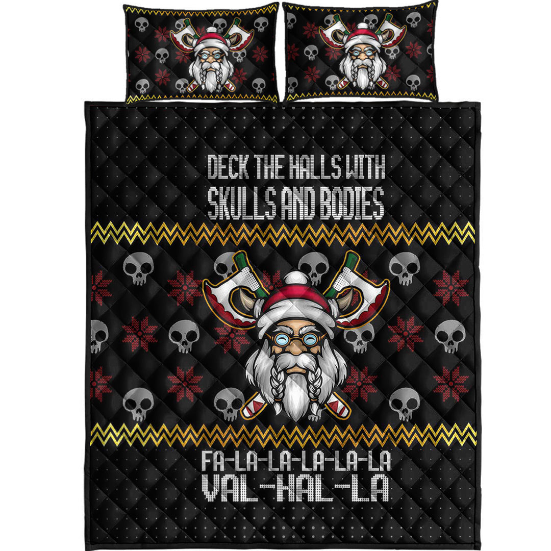 Viking Quilt Bedding Set Viking Santa In Valhalla Style Christmas 