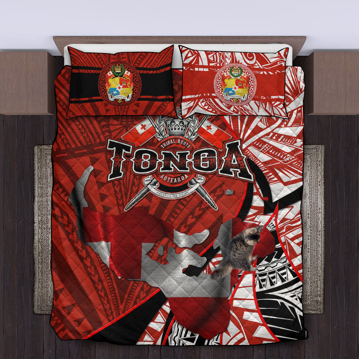 Tonga In My Heart Royal Coat Of Arms Quilt Bed Set