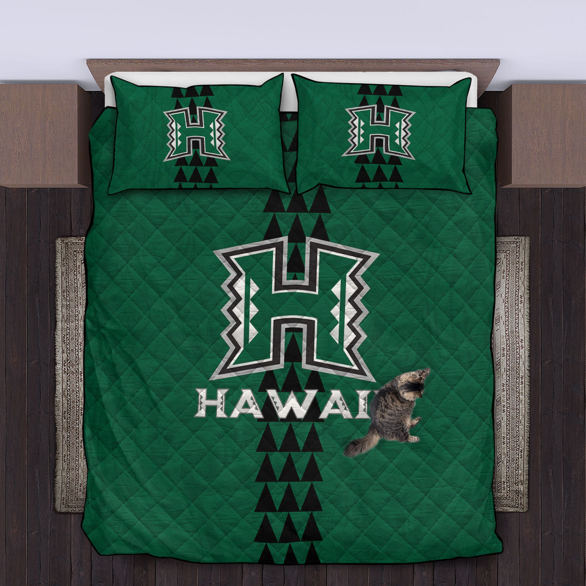 Hawaii Rainbow Warriors Rugby Quilt Bed Set