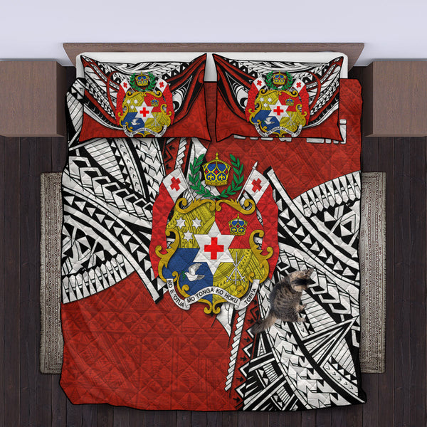 Tonga Vava'u Lahi Coat Of Arms Quilt Bed Set