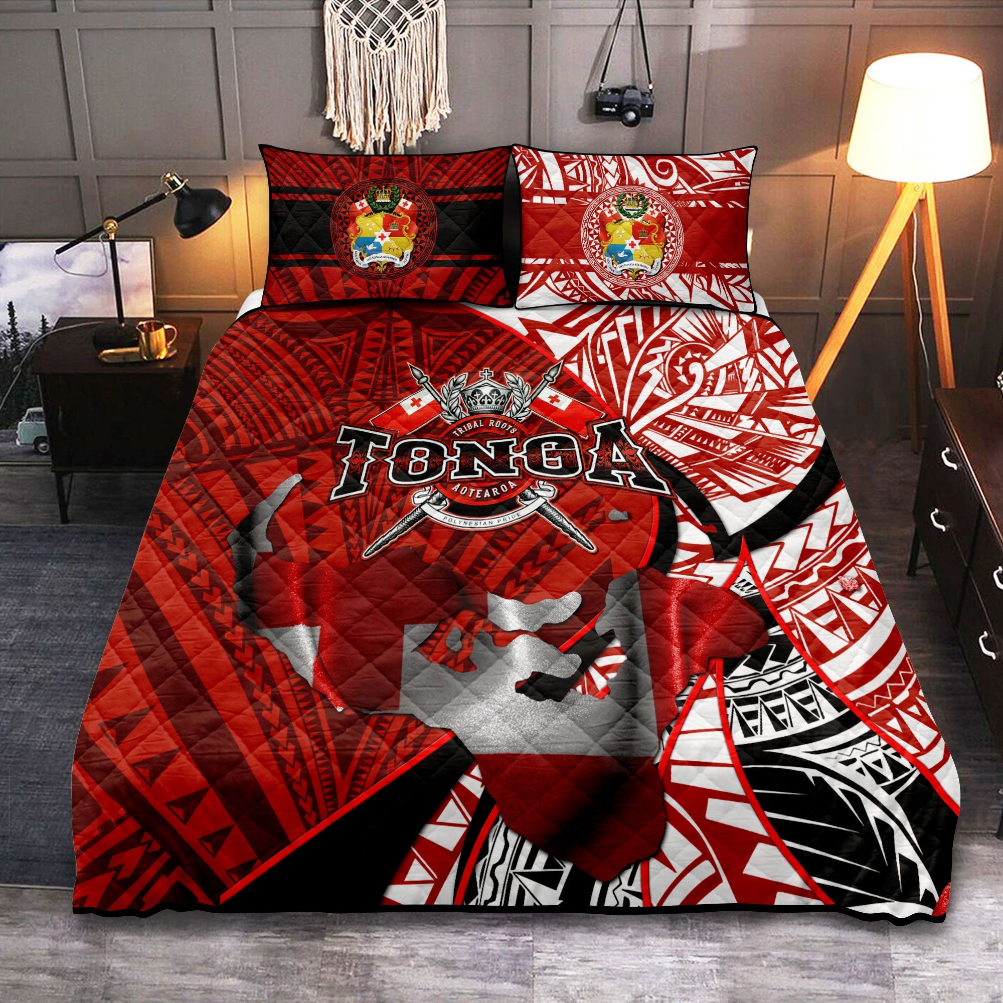 Tonga In My Heart Royal Coat Of Arms Quilt Bed Set