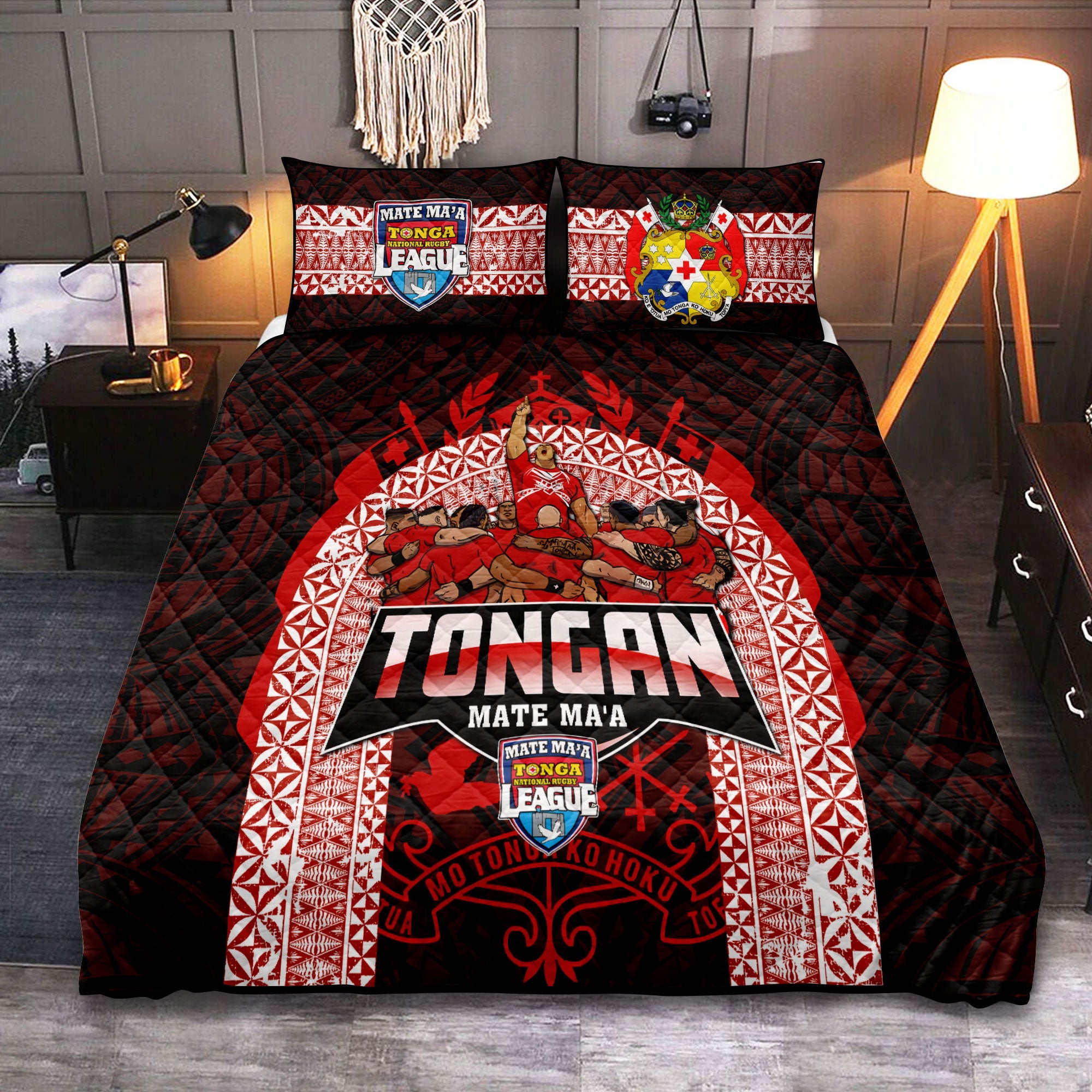 Tonga Mate Ma'a Rugby League Quilt Bed Set