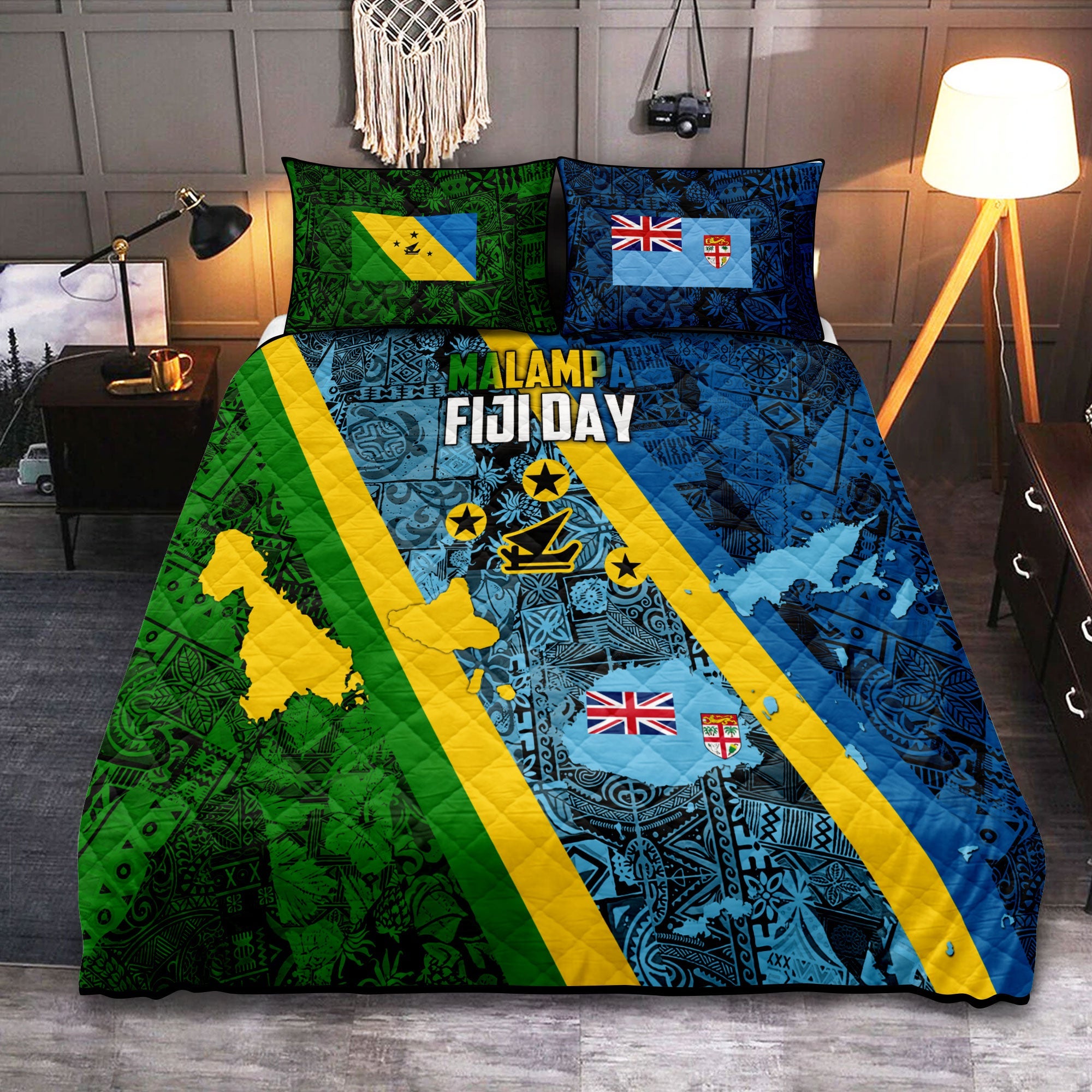 Malampa Fiji Day Quilt Bed Set