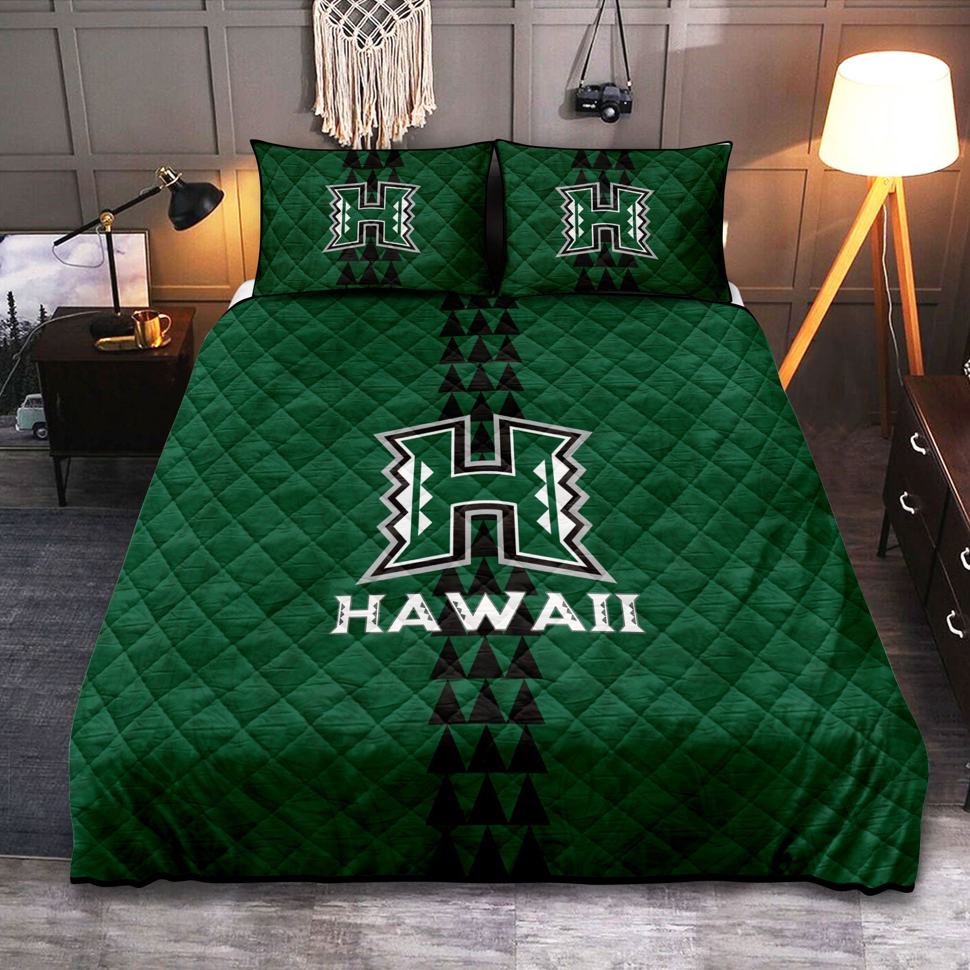 Hawaii Rainbow Warriors Rugby Quilt Bed Set