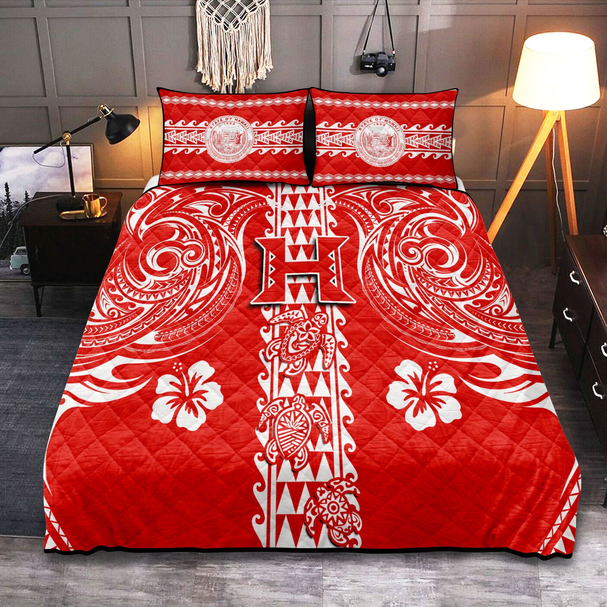 Hilo Hawaii Seal Quilt Bed Set Turtle Style